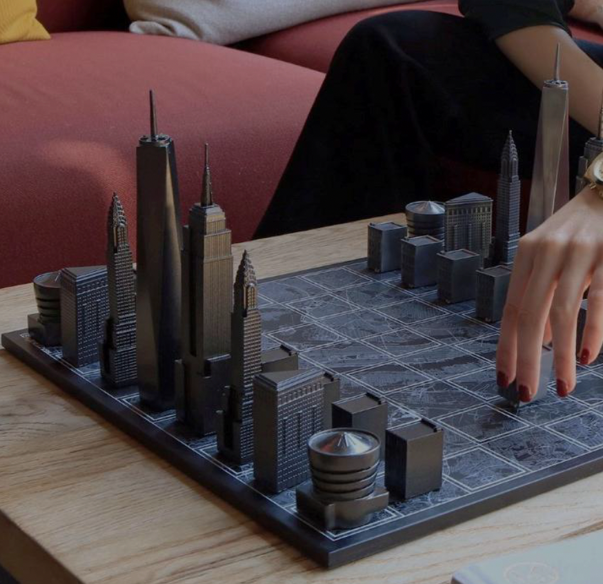 World Icons Chess Board- Skyline Chess