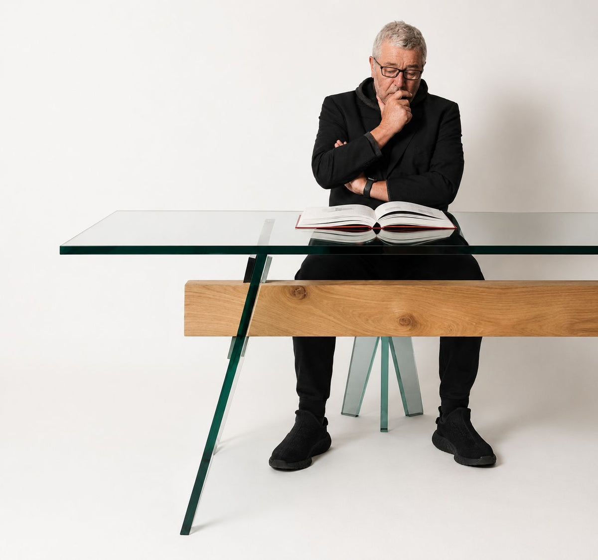 Compression Dining Table by Glas Italia