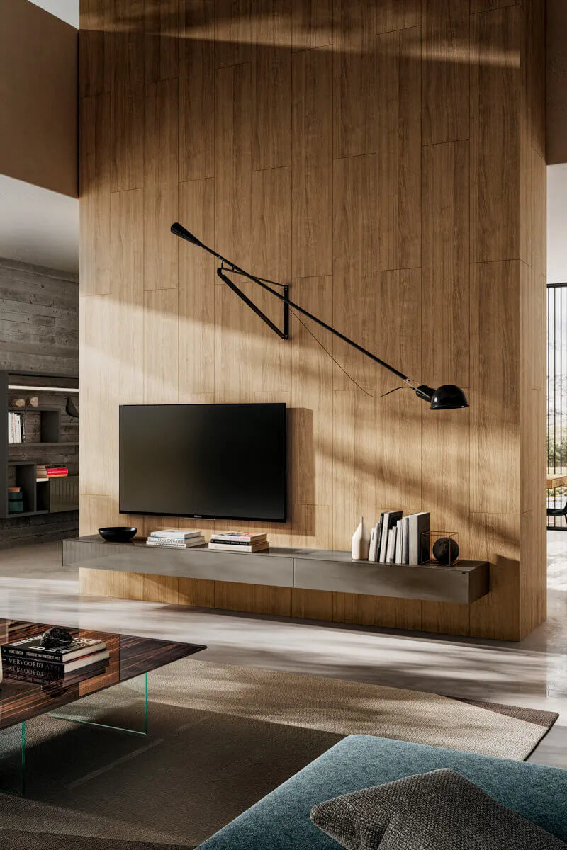 Materia Wall-Mounted Glass TV Unit by LAGO