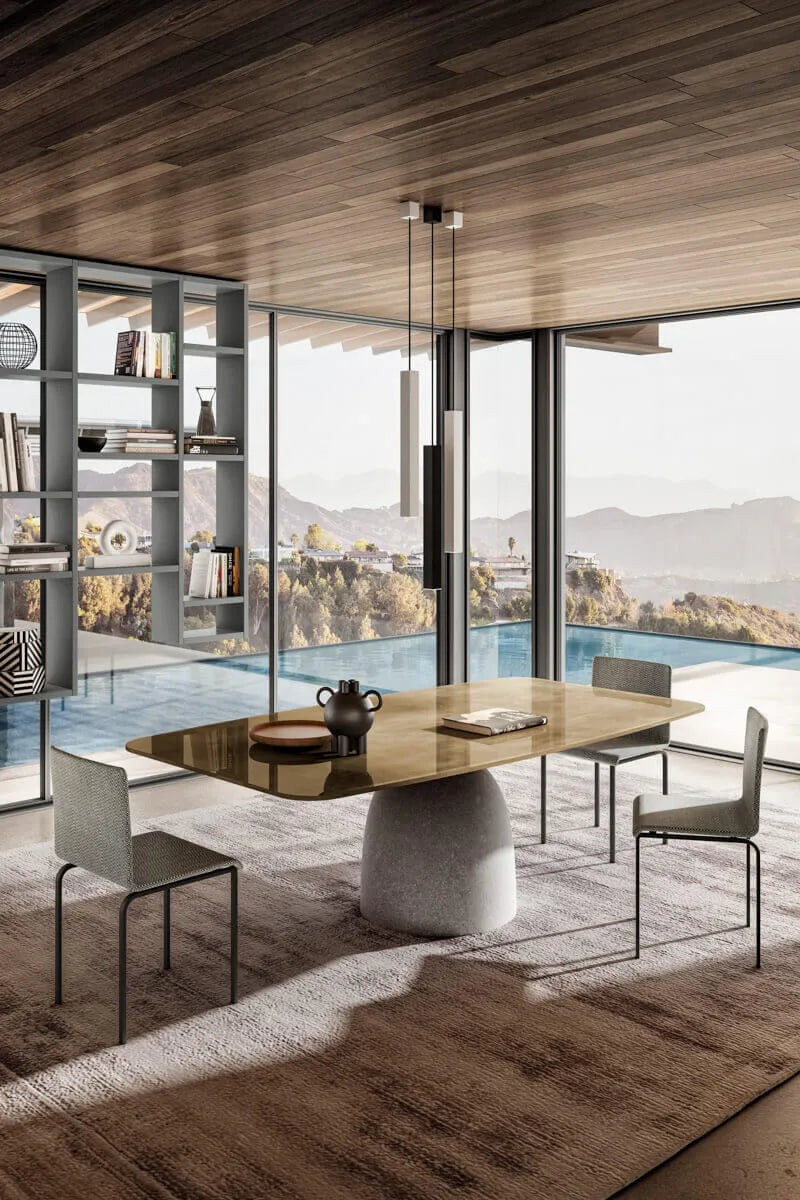 Janeiro Concrete & Glass Dining Table by LAGO