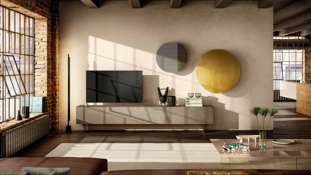 Materia Wall-Mounted Glass TV Unit by LAGO