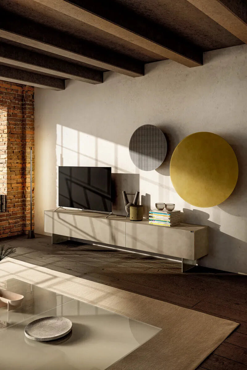 Materia Wall-Mounted Glass TV Unit by LAGO