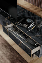 Materia Wall-Mounted Glass TV Unit by LAGO