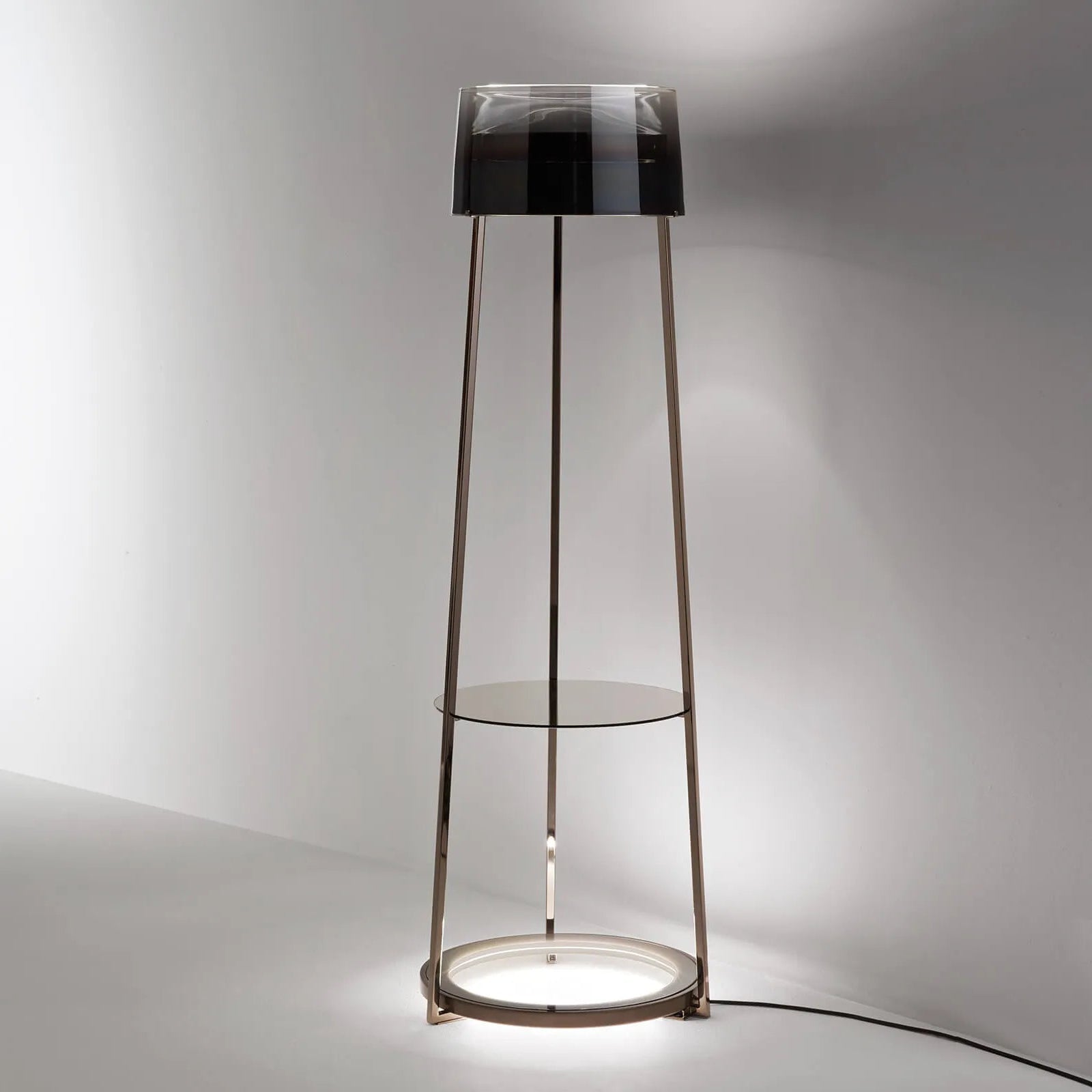 Antea by Italamp - Luxury Shaded Titanium Glass Floor Lamp