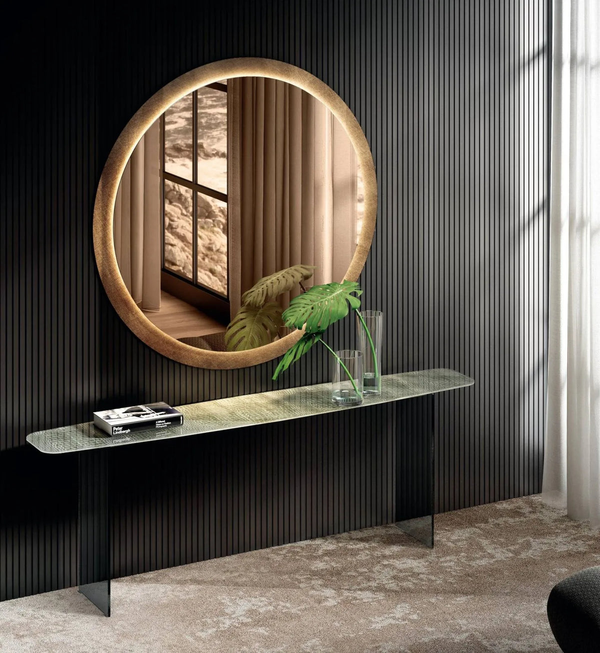 Deba Elegant Glass Console Table by LAGO