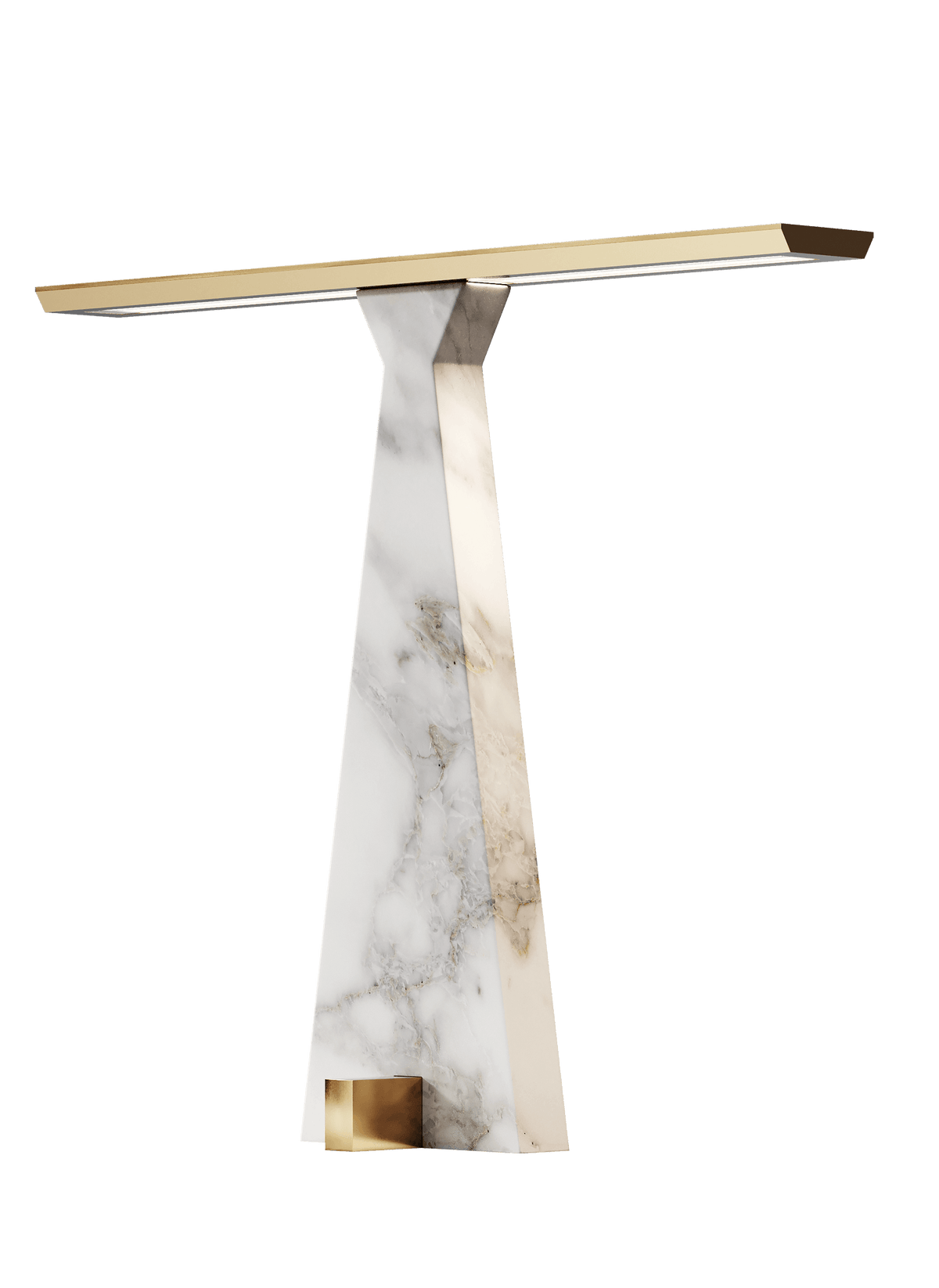 Traccia Gold Calacatta Marble Table Lamp by Italamp