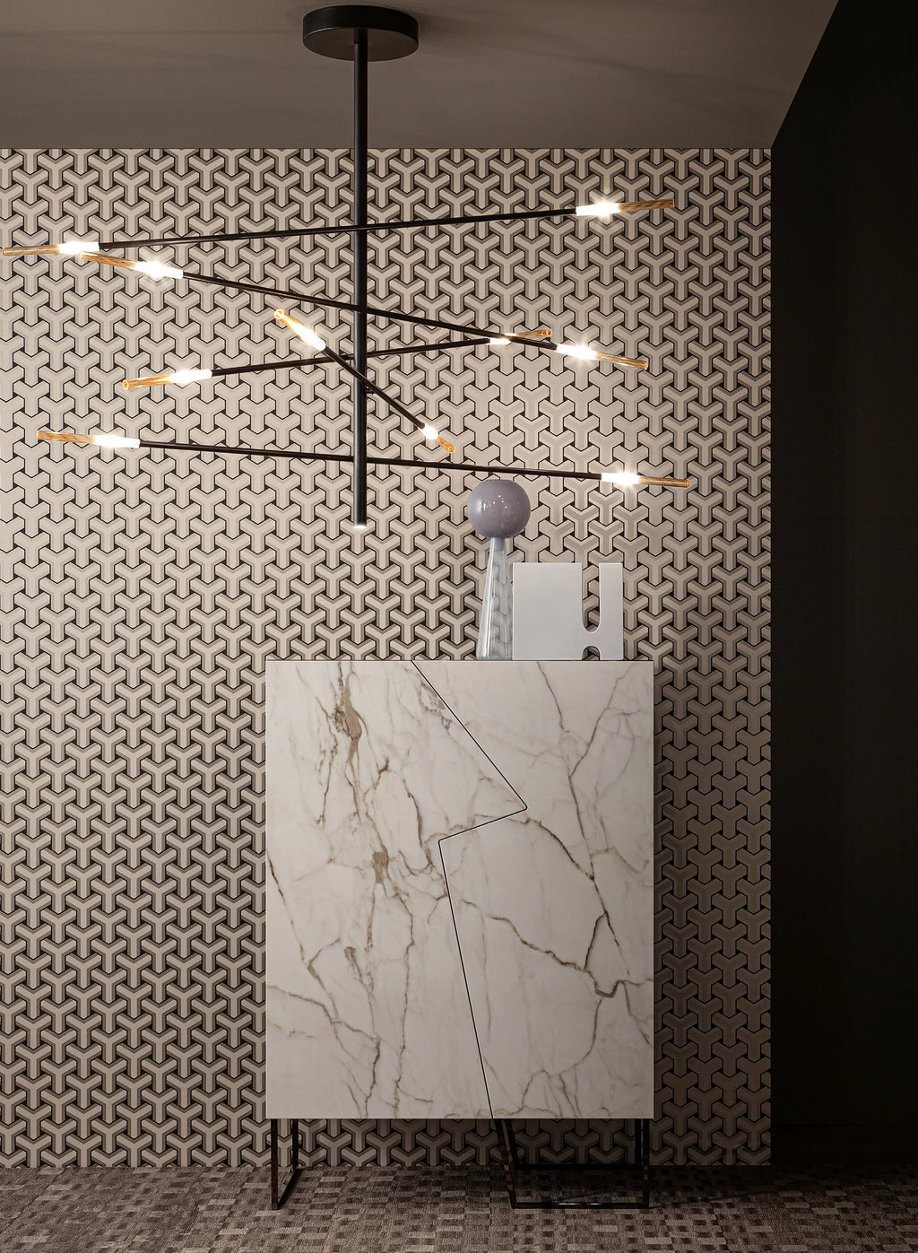 Crossroad Sculptural Pendant Lamp by LAGO