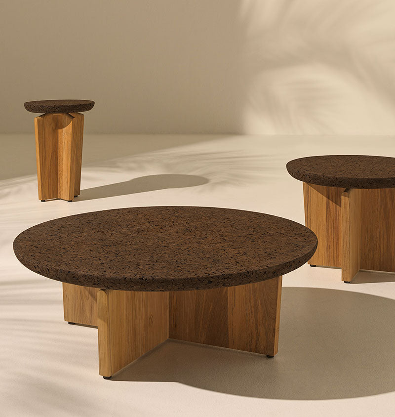 Cross by Ethimo - Luxury Teak & Cork Side Table