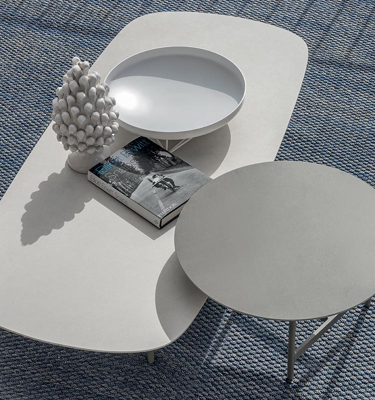 Calipso Table by Ethimo - Luxury Enamelled Lava Stone Outdoor Table