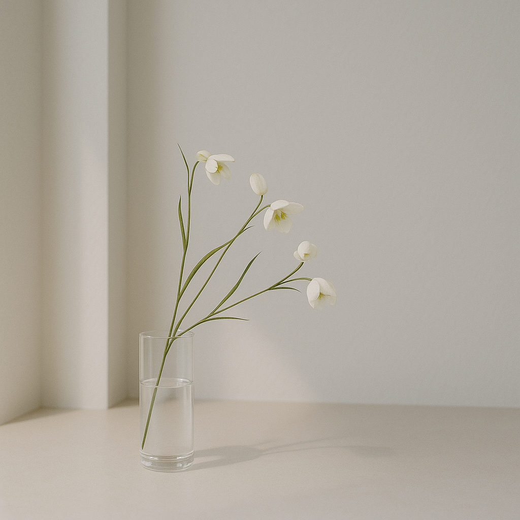 Fritillaria Spray Cream Green by Silk-Ka