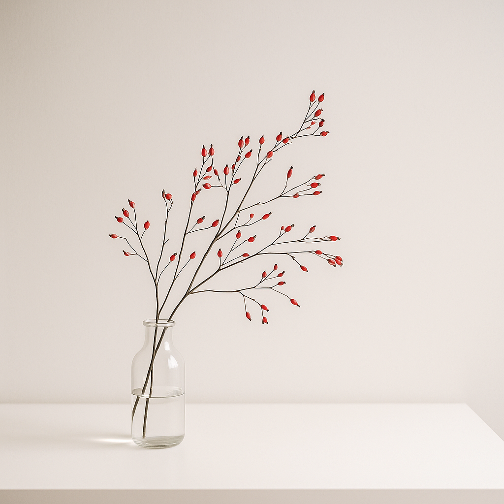 Roseship Spray Red by Silk-ka