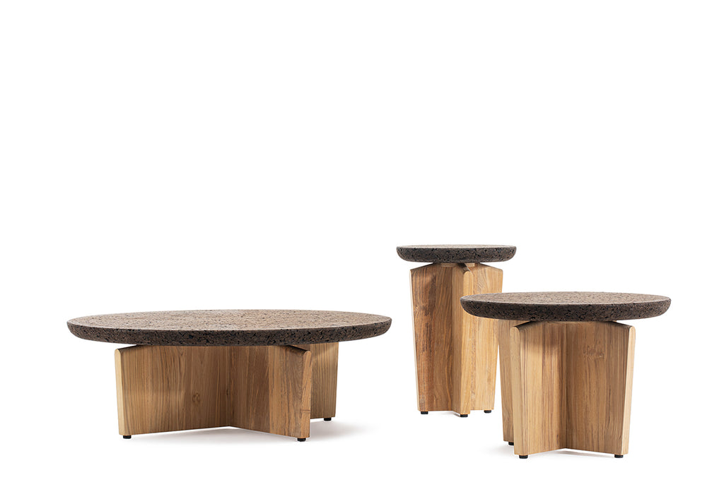 Cross Teak & Cork Side Table by Ethimo