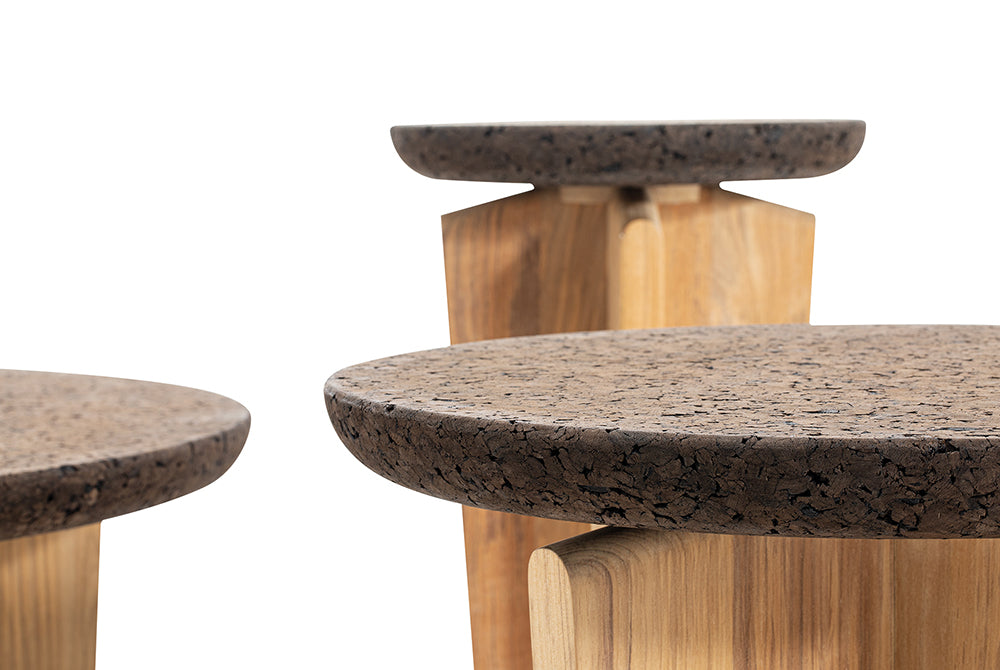Cross Teak & Cork Side Table by Ethimo