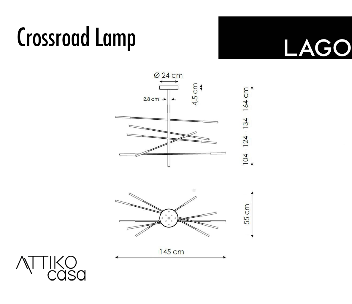Crossroad Sculptural Pendant Lamp by LAGO