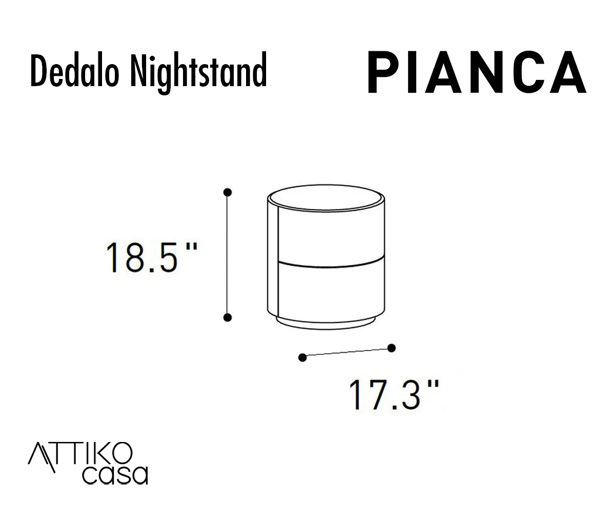 Dedalo Drawer Bedside Table by Pianca