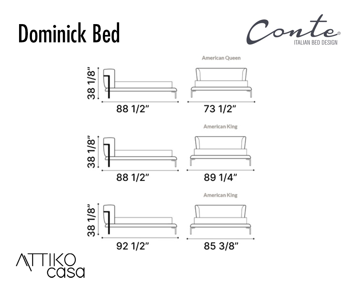 Dominick King Bed by Conte Casa
