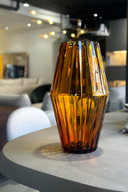 Games Deep Amber Crystal Vase by Mario Cioni & Tondo Doni