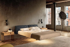 Fluttua Soft Wall-Mounted King Size Bed 1662 by LAGO