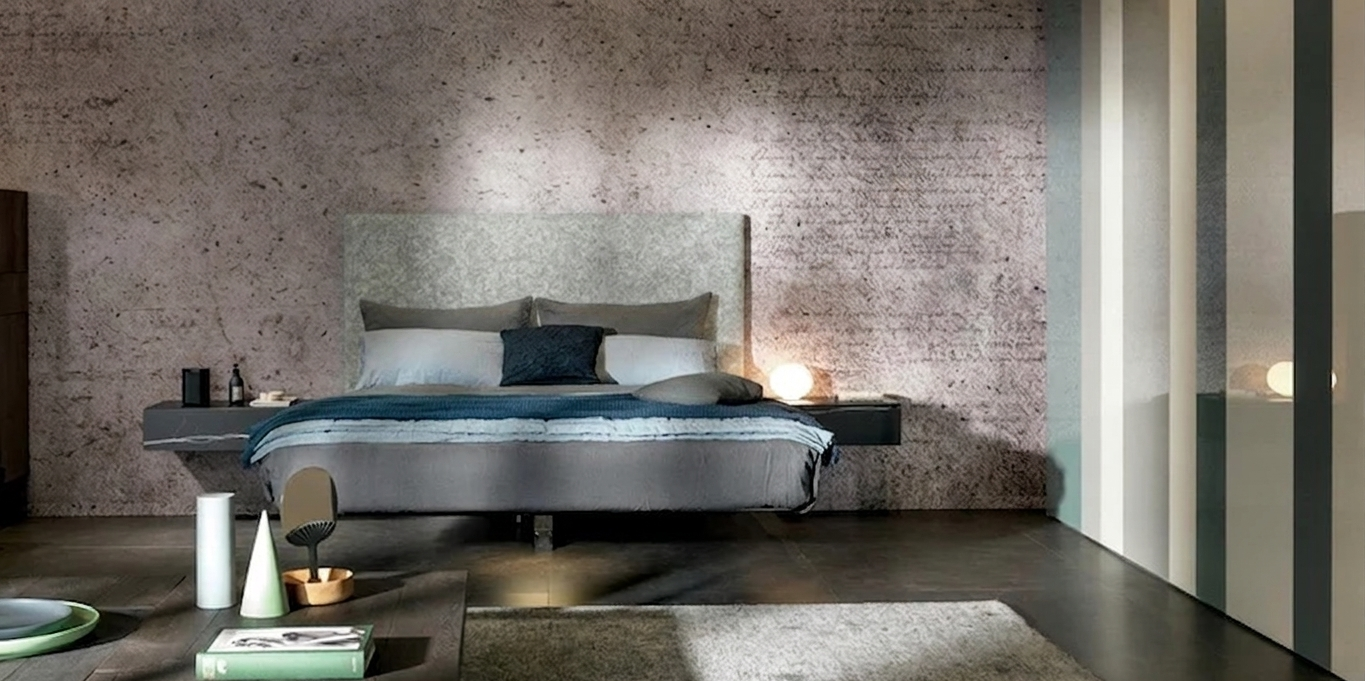 Fluttua High Headboard King Size Bed by LAGO