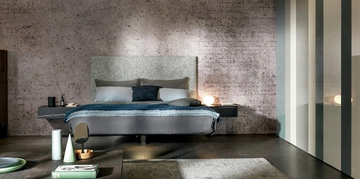 Fluttua High Headboard King Size Bed by LAGO