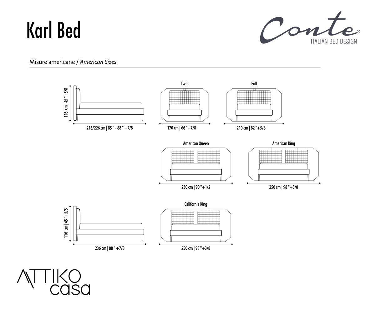 Karl King Bed by Conte Casa