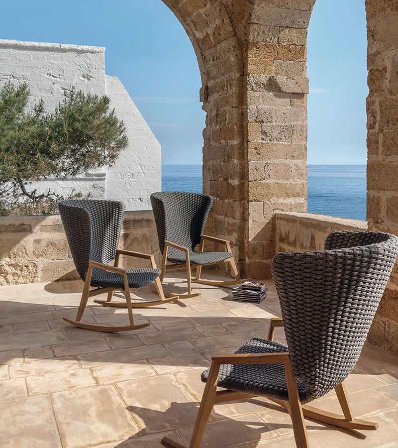 Knit Rocking Chair Outdoor Seating by Ethimo