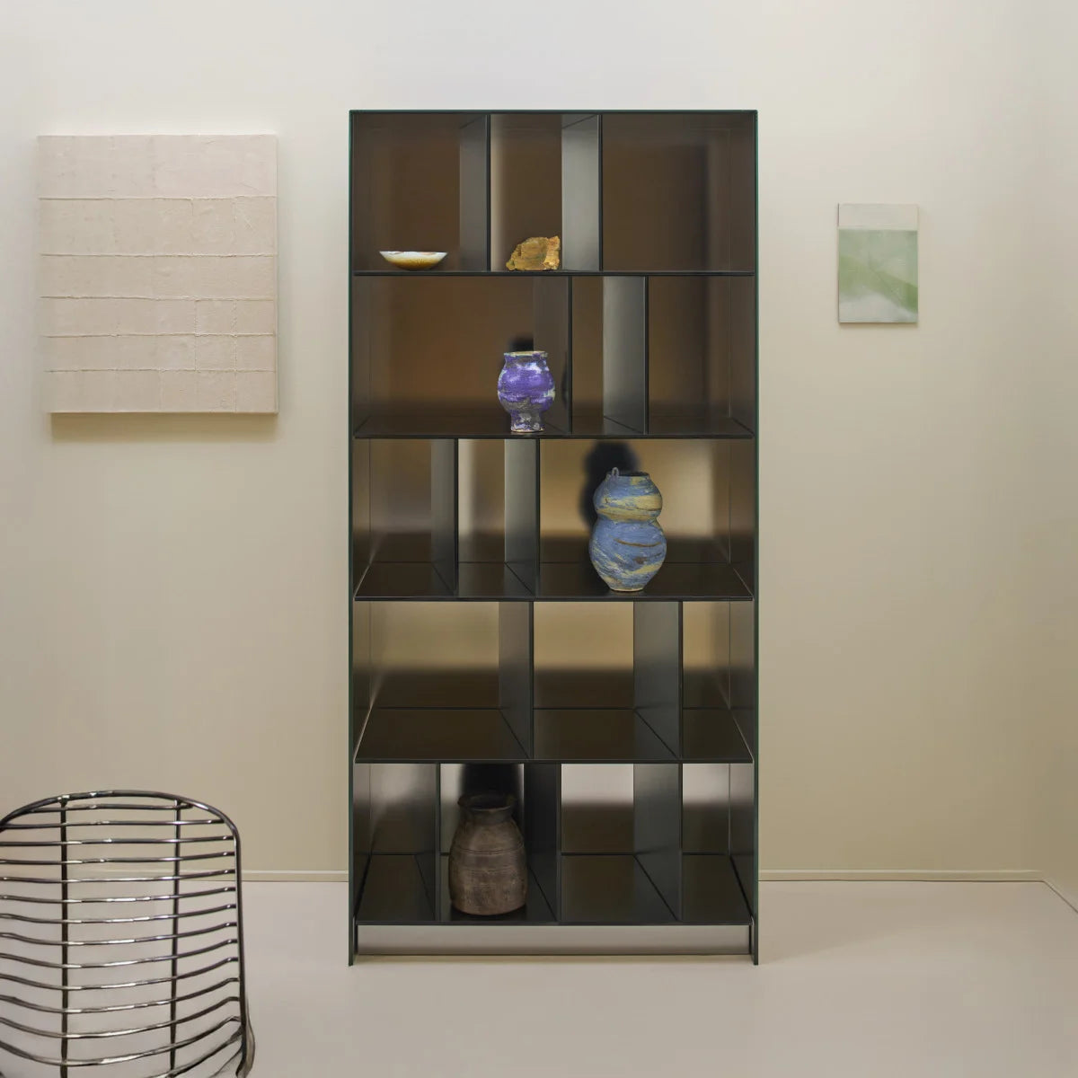 Obliquo Bookshelf by Glass Italia
