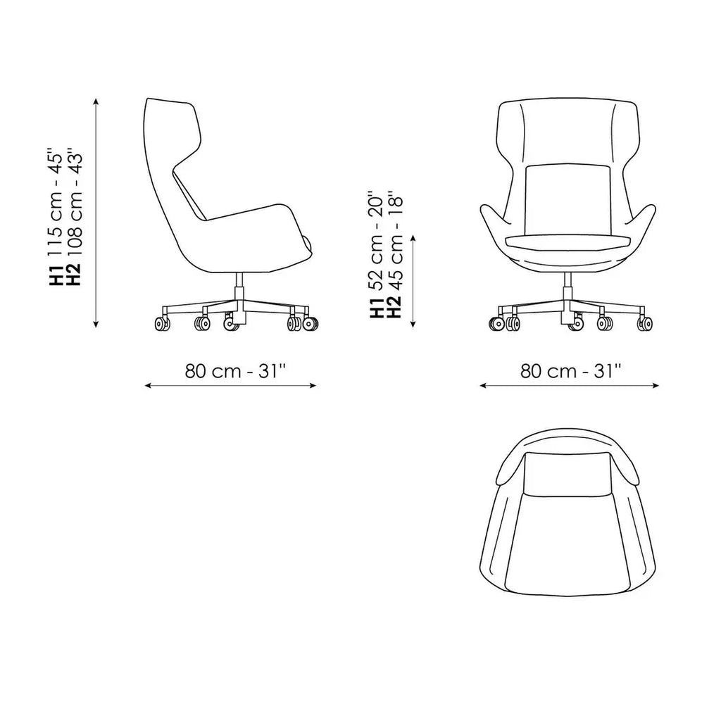 Newton Desk Chair by Bonaldo