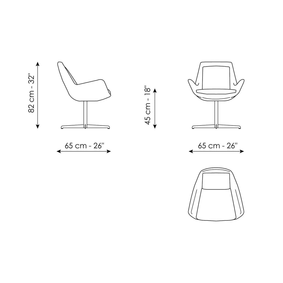 Newton Low Office Chair by Bonaldo