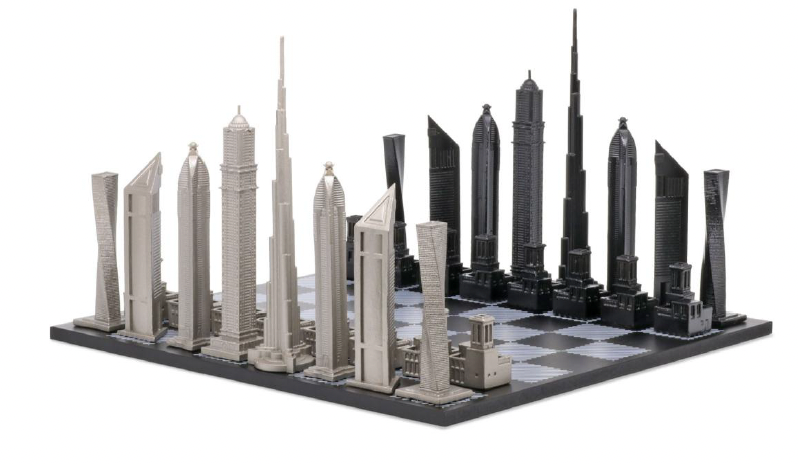 World Icons Chess Board- Skyline Chess