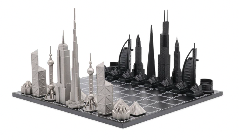 World Icons Chess Board by Skyline Chess