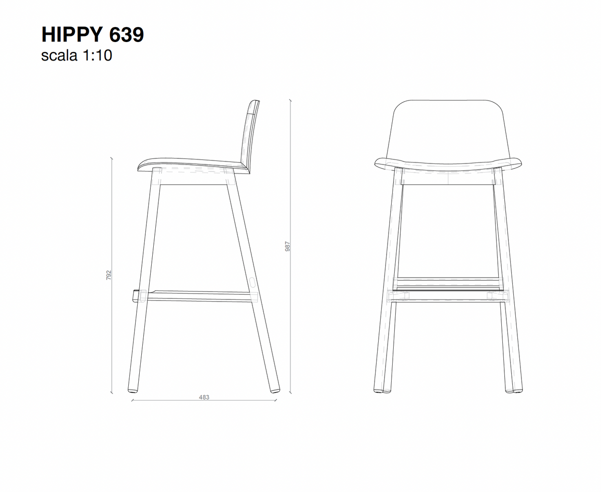 Hippy Upholstered Barstool by Billiani
