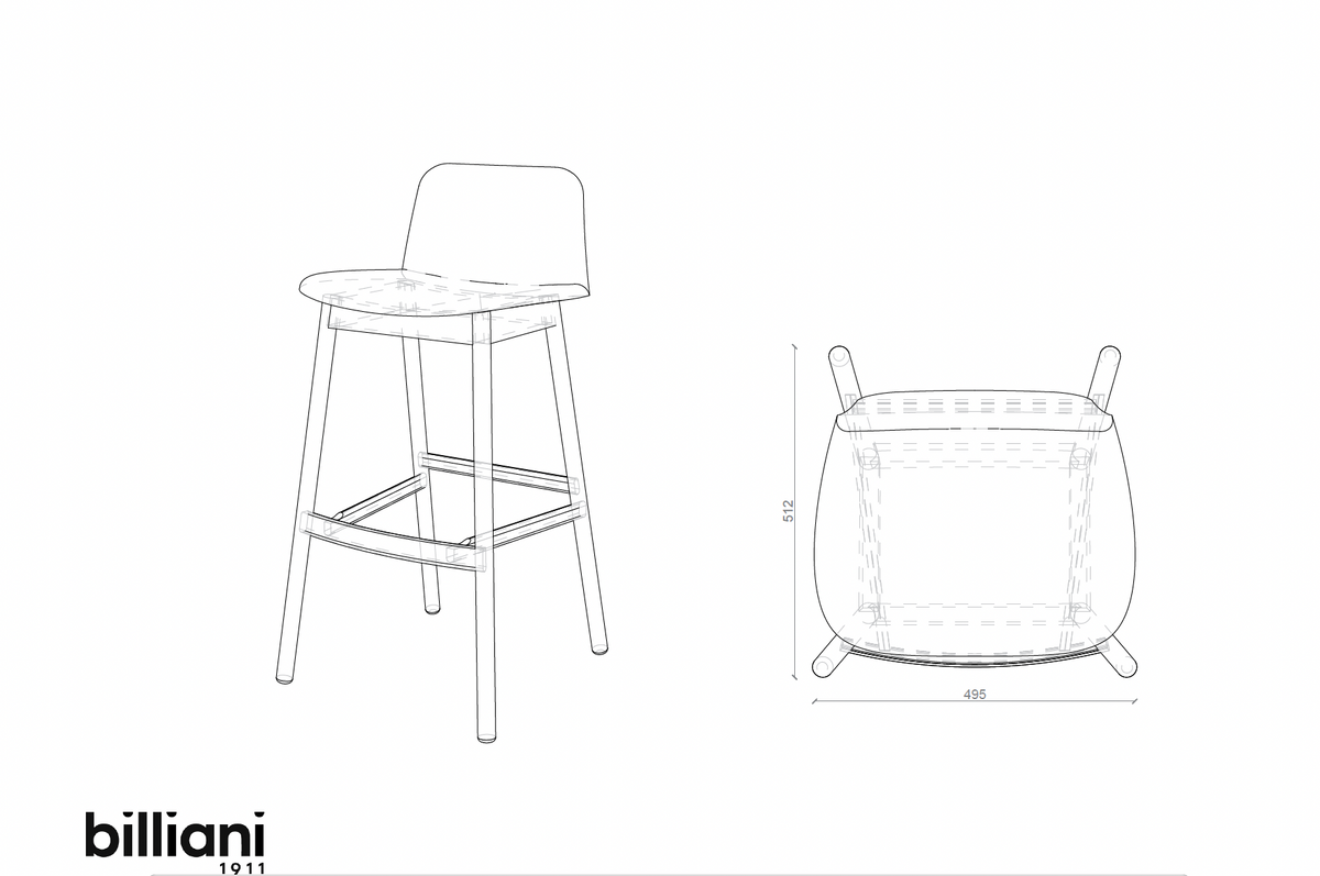 Hippy Upholstered Barstool by Billiani
