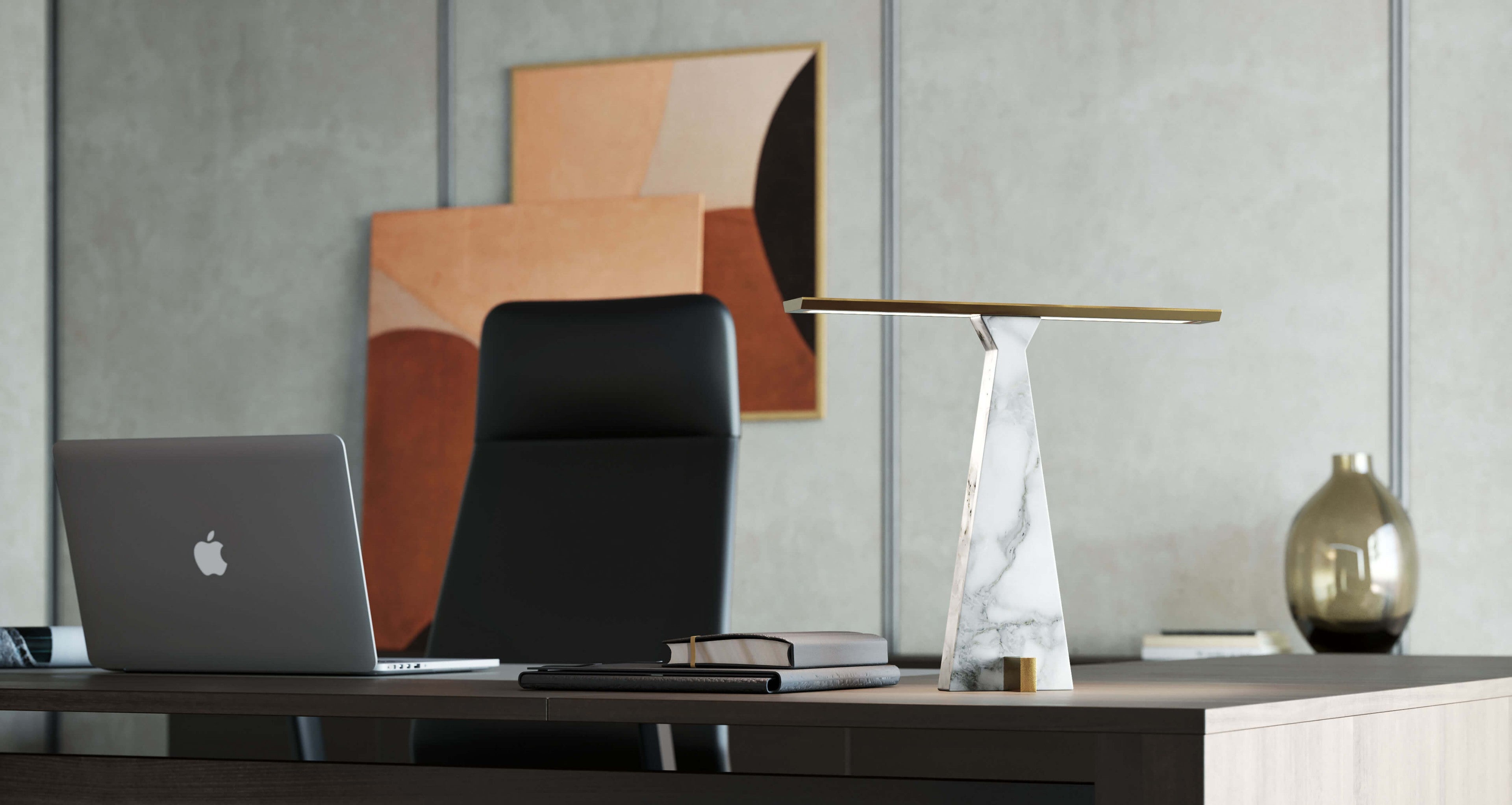 Traccia by Italamp - Luxury Gold Calacatta Marble Table Lamp