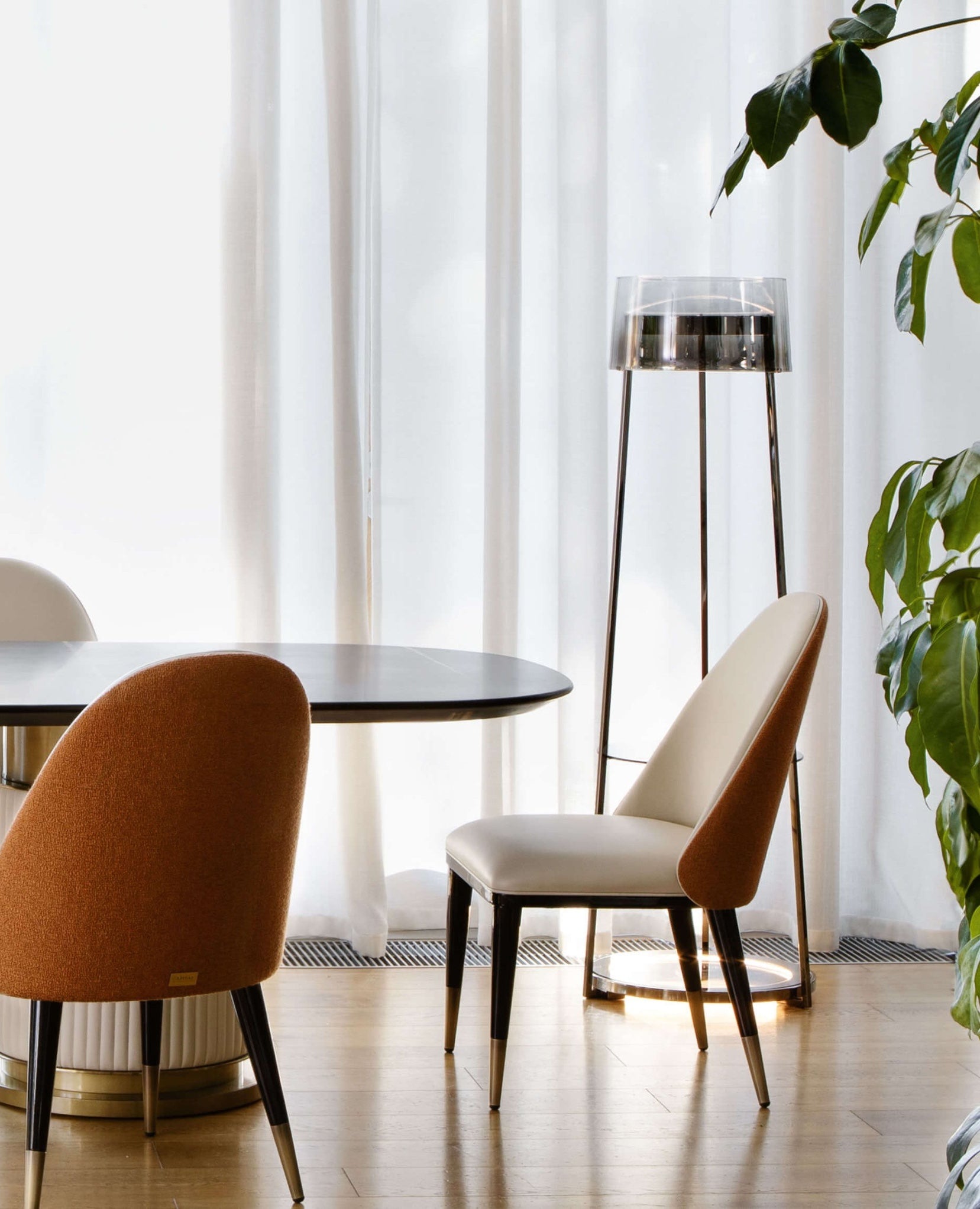 Antea by Italamp - Luxury Shaded Titanium Glass Floor Lamp