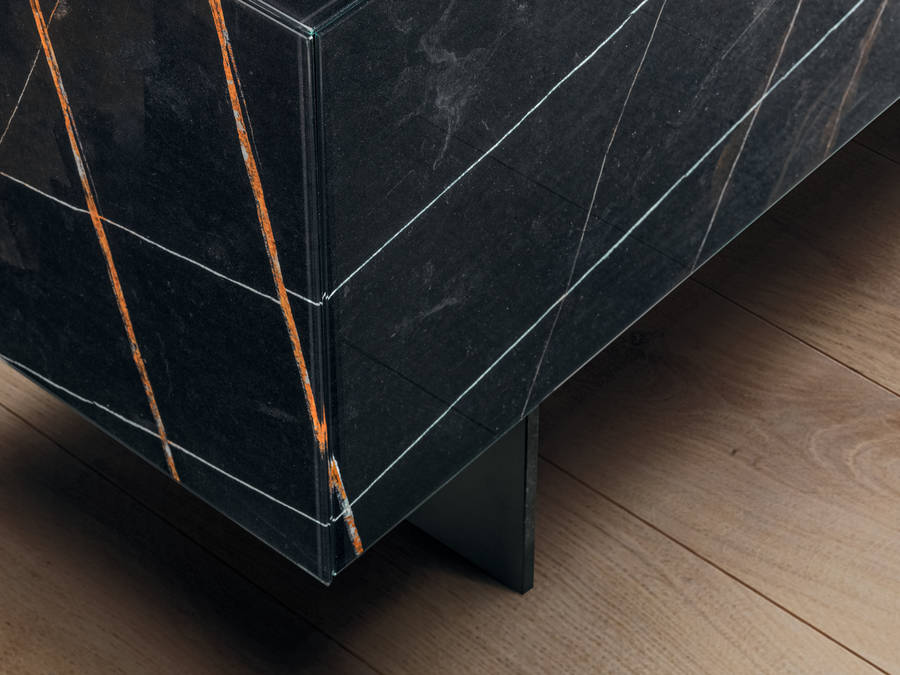 Materia Wall-Mounted Glass TV Unit by LAGO