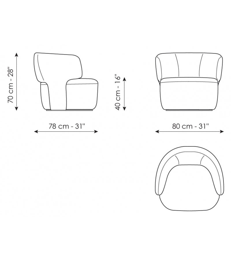 Doge Armchair Swivel by Bonaldo
