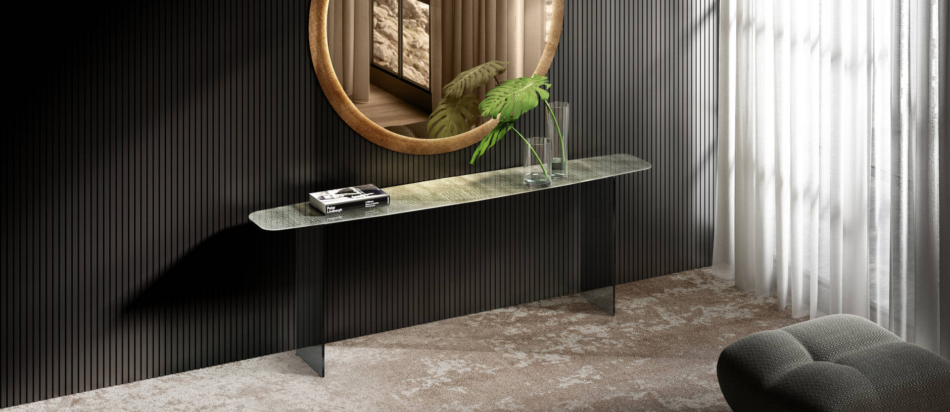 Deba by LAGO Design - Elegant Glass Console Table