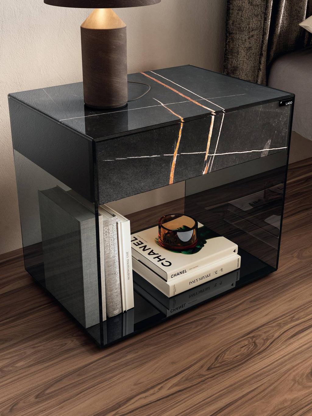 Upglass Drawer Bedside Table by LAGO