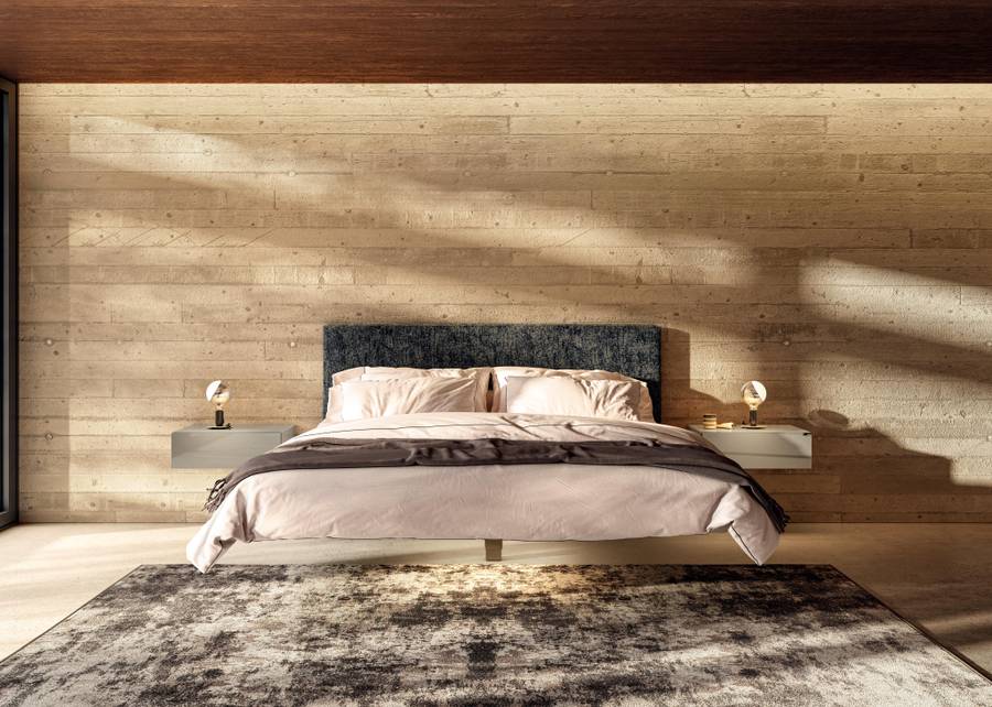 Fluttua Medium High Headboard King Size Bed by LAGO