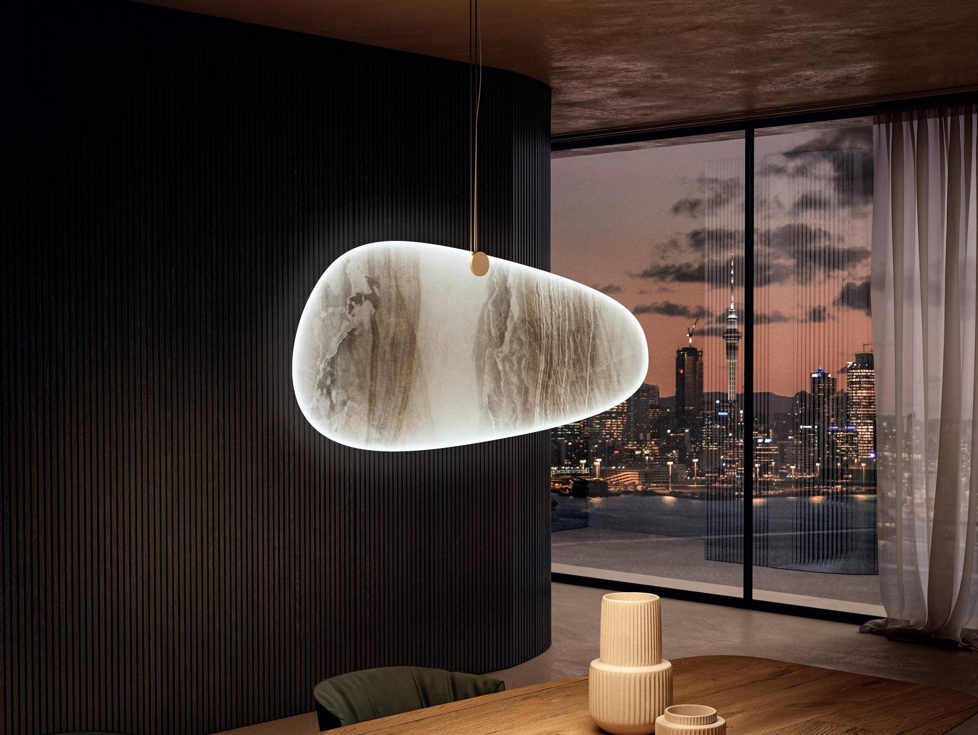 Glee by LAGO Design - Fumé Bronze Luxury Pendant Lamp